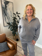 Load image into Gallery viewer, Varley Arlene Wind Blue Zip Through Sweatshirt
