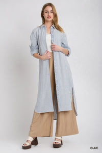 Out of The Blue Striped Button Down Dress/Shirt