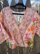 Load image into Gallery viewer, Mixed Rose Wrap Short Sleeve Blouse
