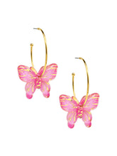Load image into Gallery viewer, Resin Butterfly Hoop Earring
