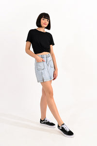 The Mai Denim Bedazzled Skirt