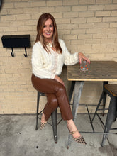 Load image into Gallery viewer, Elysee Vegan Leather Ankle Pant

