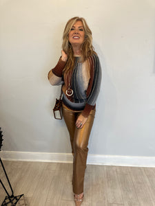 Bronze Vegan Leather Trousers
