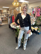 Load image into Gallery viewer, Dear Diary, Black Pearl Button Cardigan
