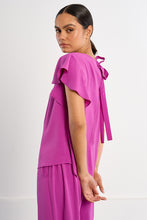 Load image into Gallery viewer, Purple Petal Sleeve Blousey Top
