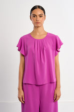 Load image into Gallery viewer, Purple Petal Sleeve Blousey Top
