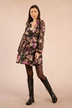 Load image into Gallery viewer, Florals After Dark Long Sleeve Dress
