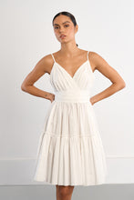 Load image into Gallery viewer, Court White Spaghetti Strap Dress
