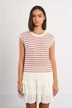 Load image into Gallery viewer, Red, White &amp; Waves Stripe Sleeveless Sweater
