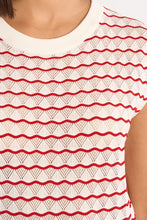 Load image into Gallery viewer, Red, White &amp; Waves Stripe Sleeveless Sweater
