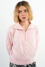 Load image into Gallery viewer, Pretty in Pink Quarter Zip Sweater
