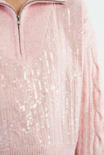 Load image into Gallery viewer, Pretty in Pink Quarter Zip Sweater

