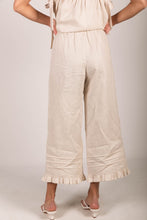 Load image into Gallery viewer, 100% Linen Ruffled Wide Leg Pants
