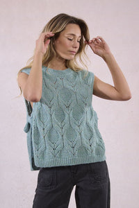 Endless Aqua Sleeveless Sweater