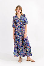 Load image into Gallery viewer, The Sacha Navy Paisley Wrap Maxi Dress
