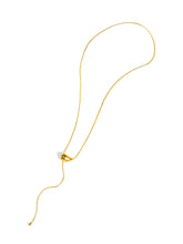 Load image into Gallery viewer, Sculpted Droplet Lariat Slider Necklace
