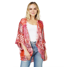 Load image into Gallery viewer, Silky Patchwork Print Kimono
