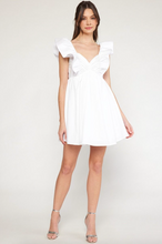 Load image into Gallery viewer, Off White Ruffle Sleeve Mini Dress
