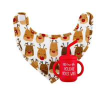 Load image into Gallery viewer, Holiday Sippy Cup &amp; Bib
