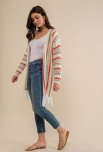 Load image into Gallery viewer, Striped Fringe Boho Cardigan
