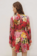 Load image into Gallery viewer, Hawaiian Garden Long Sleeve Wrap Dress
