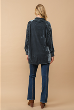 Load image into Gallery viewer, Teal Velvet Long Sleeve Tunic
