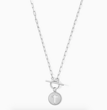 Load image into Gallery viewer, Cross Paperclip Toggle Necklace
