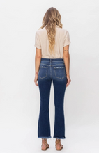 Load image into Gallery viewer, High Rise Distressed Crop Flare Jean
