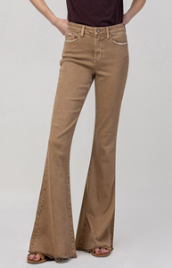 High Rise Super Flare Brown Jeans