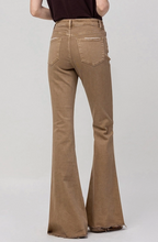 Load image into Gallery viewer, High Rise Super Flare Brown Jeans
