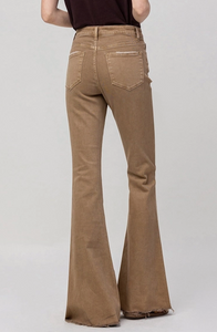 High Rise Super Flare Brown Jeans