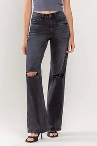 Black 90's Vintage High Rise Flare Jeans