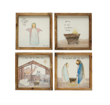 Load image into Gallery viewer, Wood Framed Christmas Scene Wall Decor
