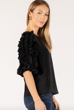 Load image into Gallery viewer, Dont Mind Me Black Ruffle Sleeve Top

