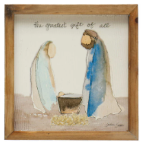 Load image into Gallery viewer, Wood Framed Christmas Scene Wall Decor
