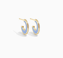Load image into Gallery viewer, Small Colorful Pave Hoop Earring
