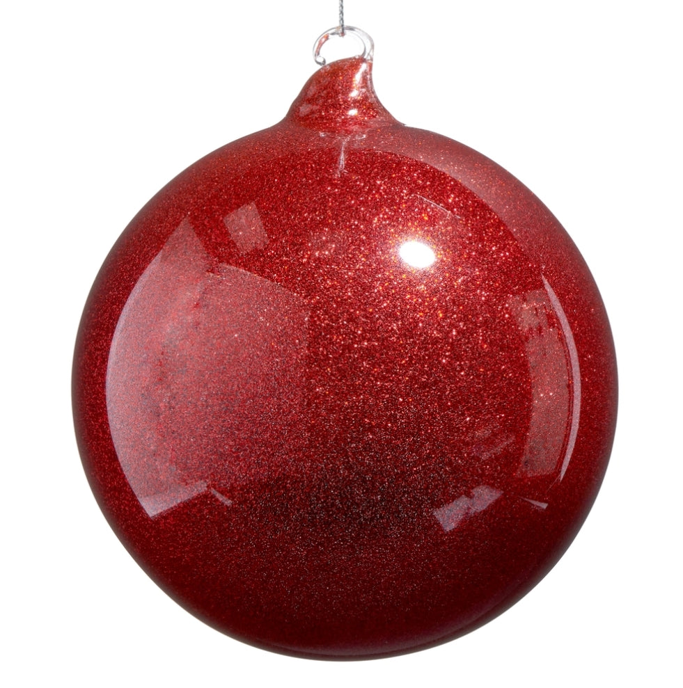 Glass Blown Glitter Ball Ornament