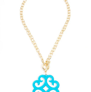 Circular Wave Resin Pendant Necklace