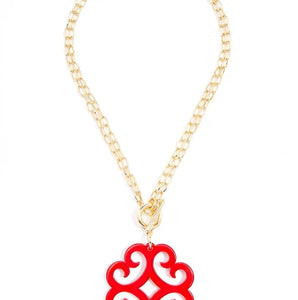 Circular Wave Resin Pendant Necklace