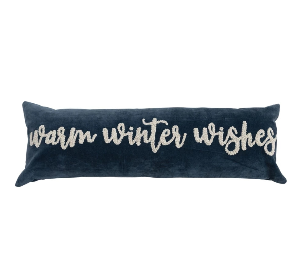 Warm Winter Wishes Woven Lumbar Pullow