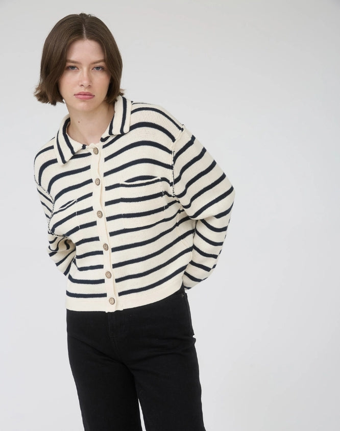 In Line For Love Button Up Cardigan