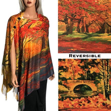 Load image into Gallery viewer, Suede Art Design Button Reversible Shawl
