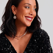 Load image into Gallery viewer, Gold Glitter Pendant Hoops
