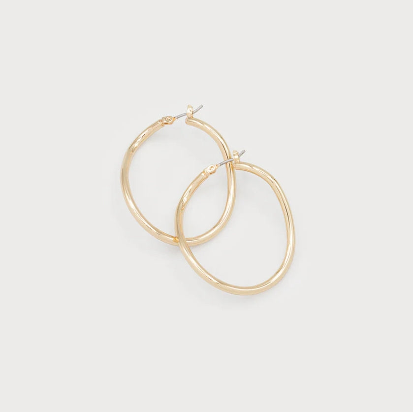 Gold Irregular Hoop Earrings