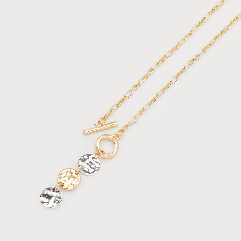 Hammered Disc Pendant Necklace