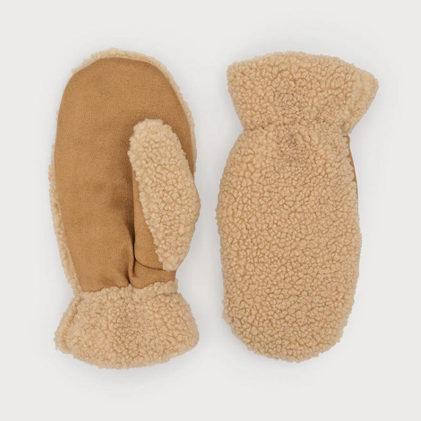 Tan Sherpa Mittens