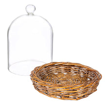 Load image into Gallery viewer, Glass Cloche w Woven Base
