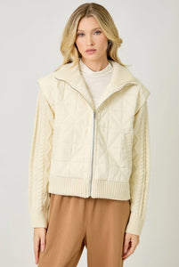 Mixed Media Ivory Jacket