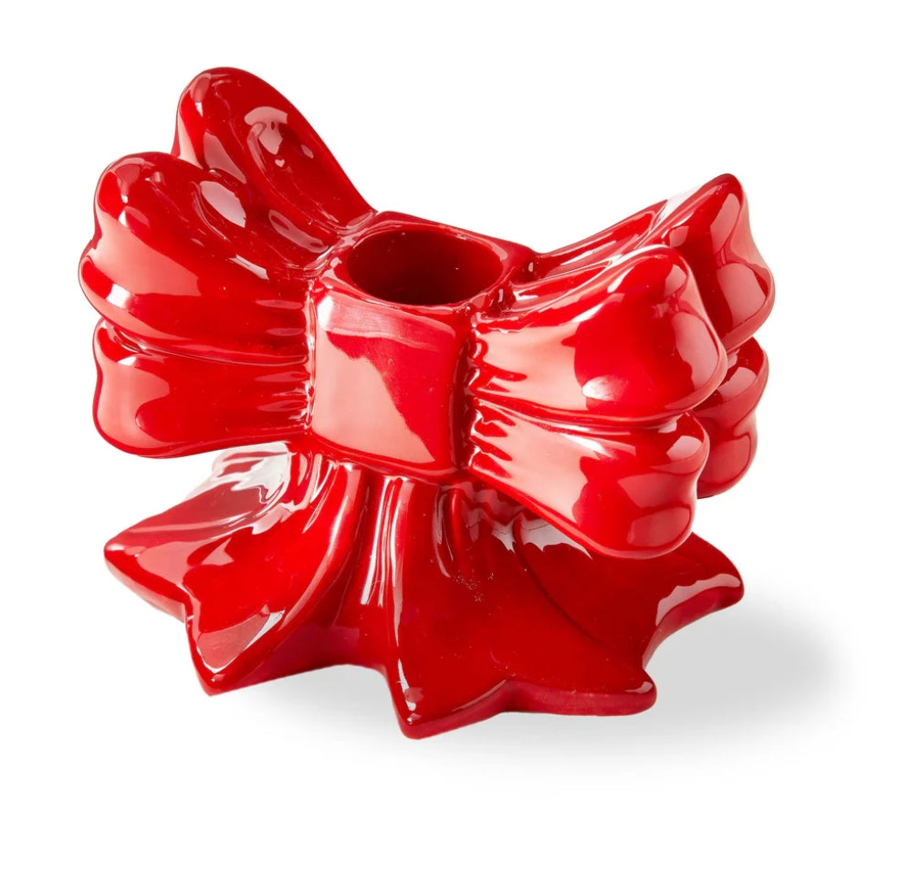 Very Merry Red Bow Taper Holder
