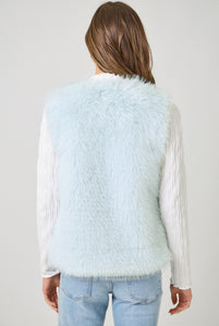 Shimmer Breezy Blue Fur Vest